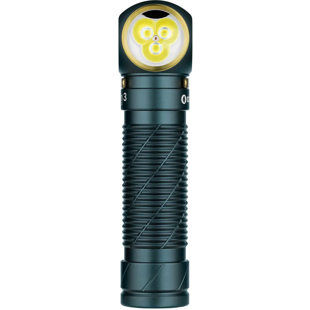Olight Perun 3 Rechargeable Right-Angle LED Flashlight and Headband (Dream Blue)