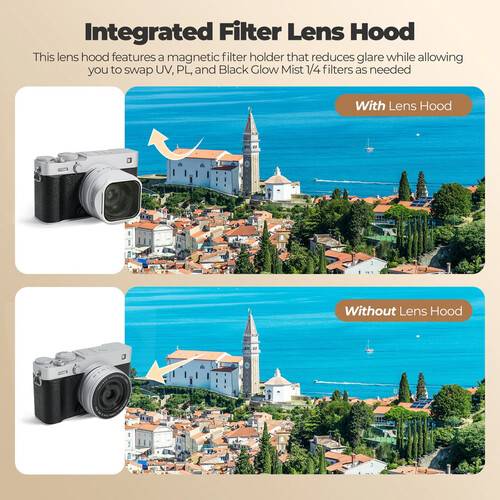 Freewell Lens Hood with 3-Filter Kit for FUJIFILM XF 23mm f/2.8 Lens (Silver)