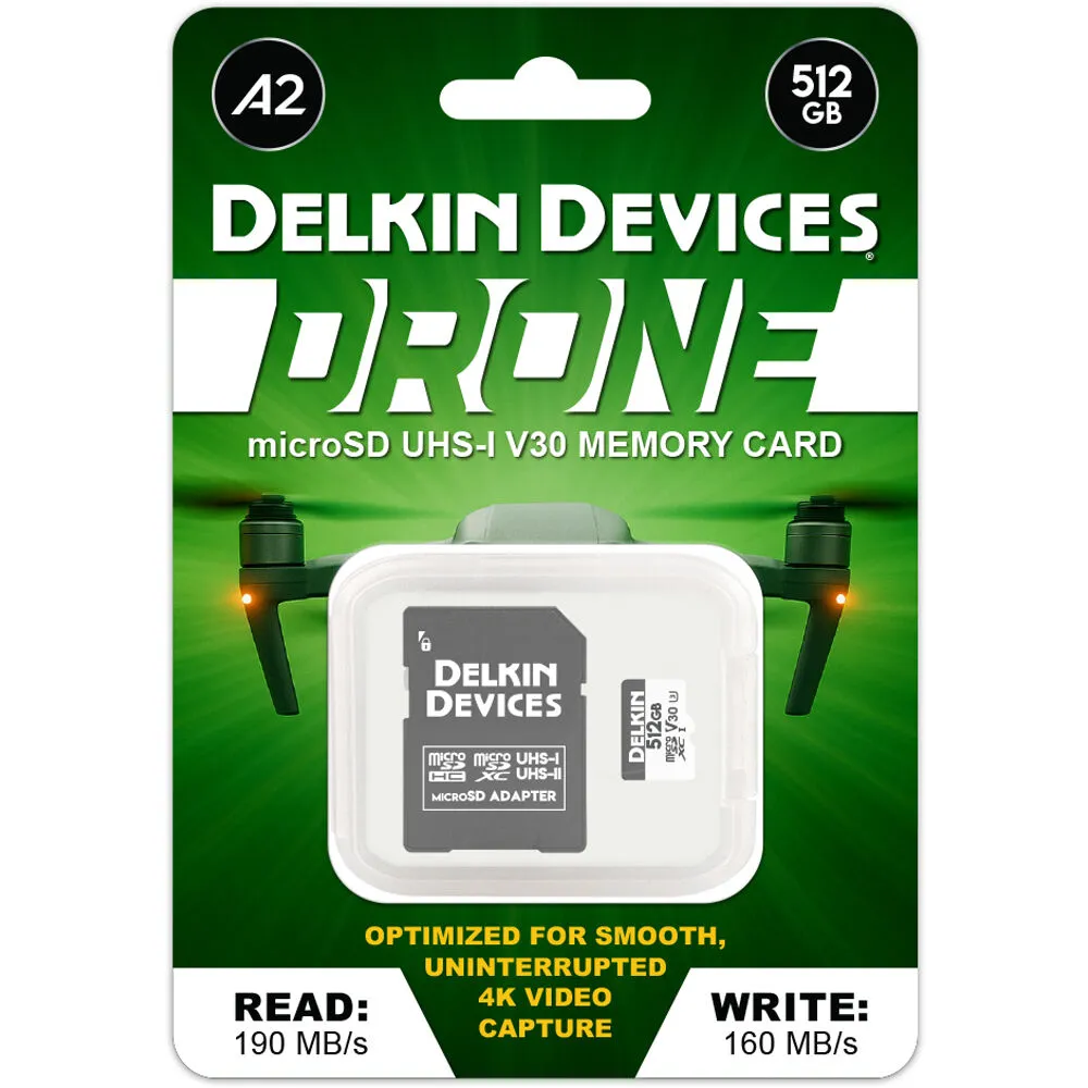 Delkin Devices 512GB Drone UHS-I microSDXC Memory Card with SD Adapter