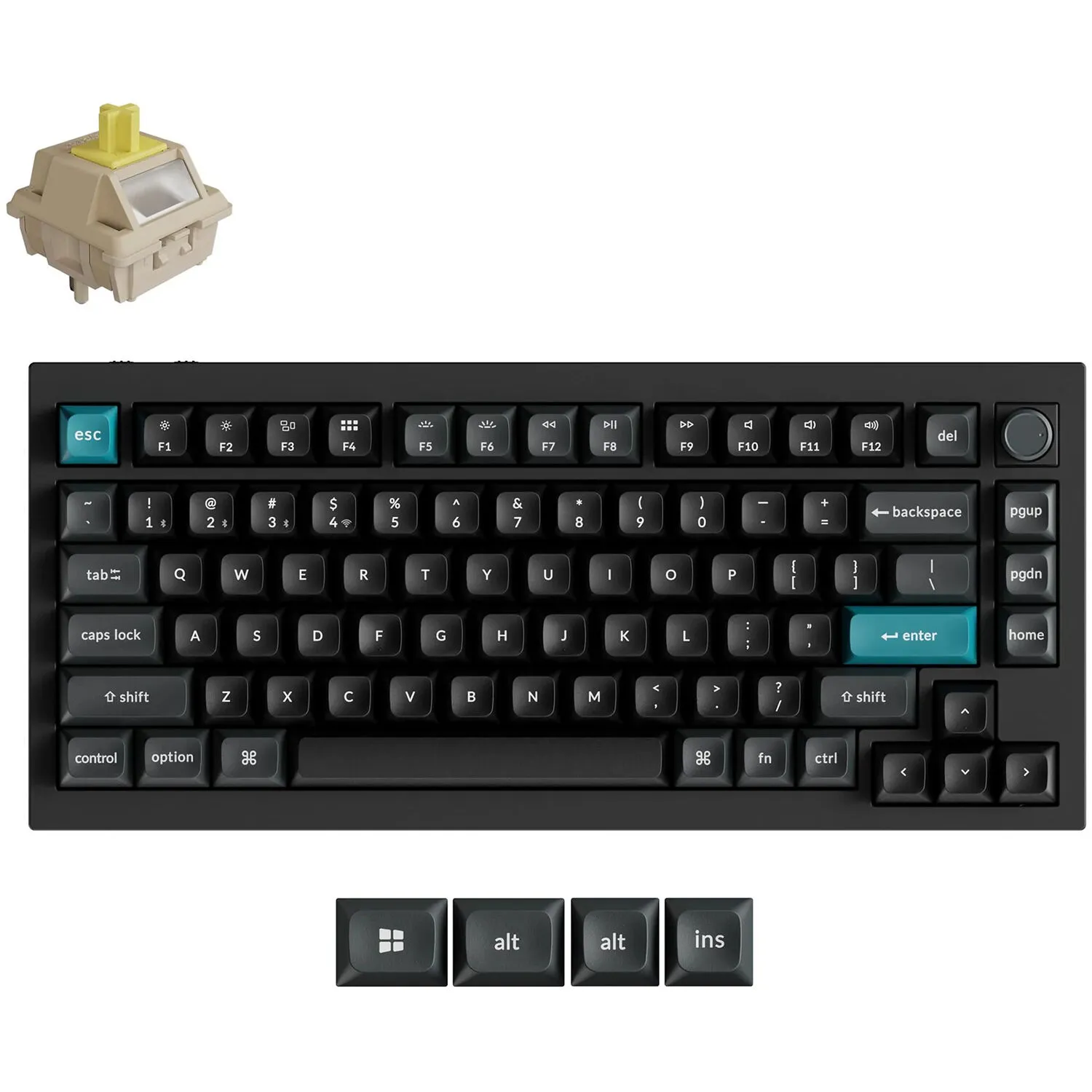 Keychron Q1 Ultra 8K Wireless Mechanical Keyboard (Black, Keychron Silk POM Banana Switches)