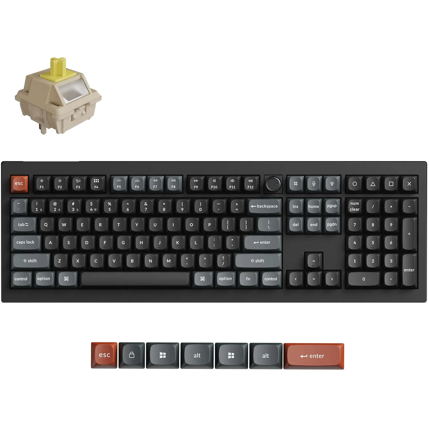Keychron V6 Ultra 8K Wireless Mechanical Keyboard (Black, Keychron Silk POM Banana Switches)