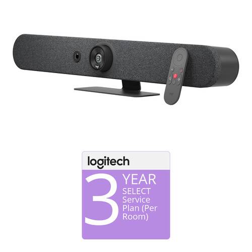 Logitech Rally Bar Mini All-in-One Video Bar with 3-Year Extended Warranty (per Room)