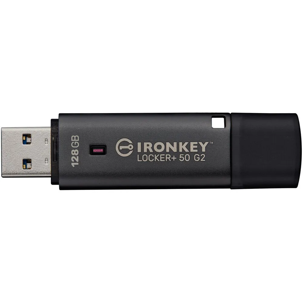 Kingston 128GB IronKey Locker+ 50 G2 USB-A 3.2 Gen 1 Flash Drive