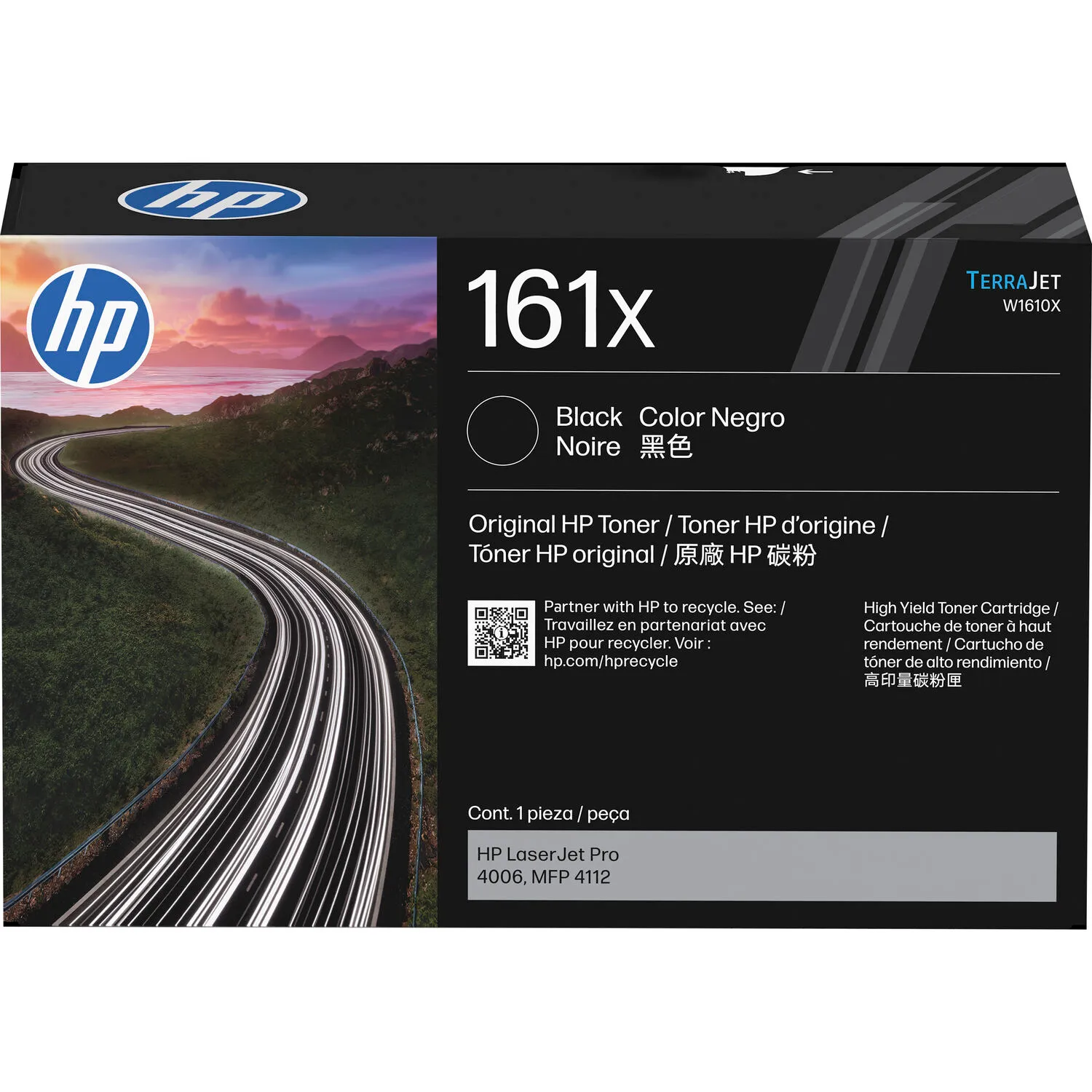 HP 161X Black High-Yield LaserJet Toner Cartridge