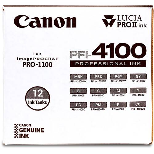 Canon PFI-4100 12-Cartridge Ink Set for imagePROGRAF PRO-1100 Printer