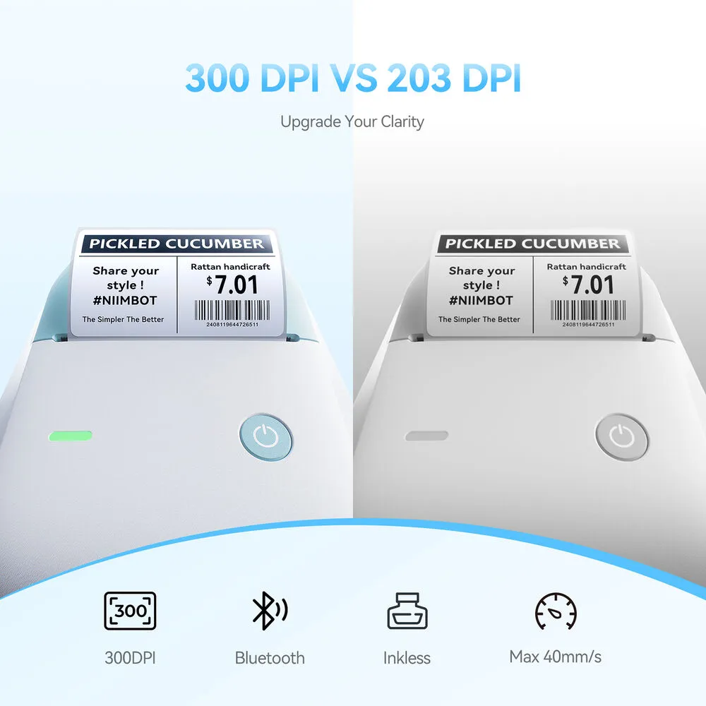 NIIMBOT B1 Pro Thermal Label Printer (Sky Blue)