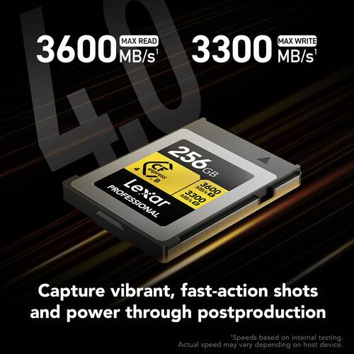 Lexar 256GB Professional GOLD CFexpress 4.0 Type B Memory Card
