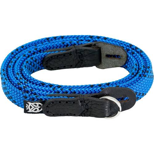 Owlkrown 55" Classic Flat Rope Camera Strap (Blue, Polished Split Ring)