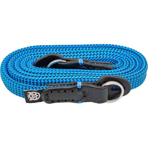 Owlkrown 55" Classic Flat Rope Camera Strap (Diamond Blue, Polished Split Ring)