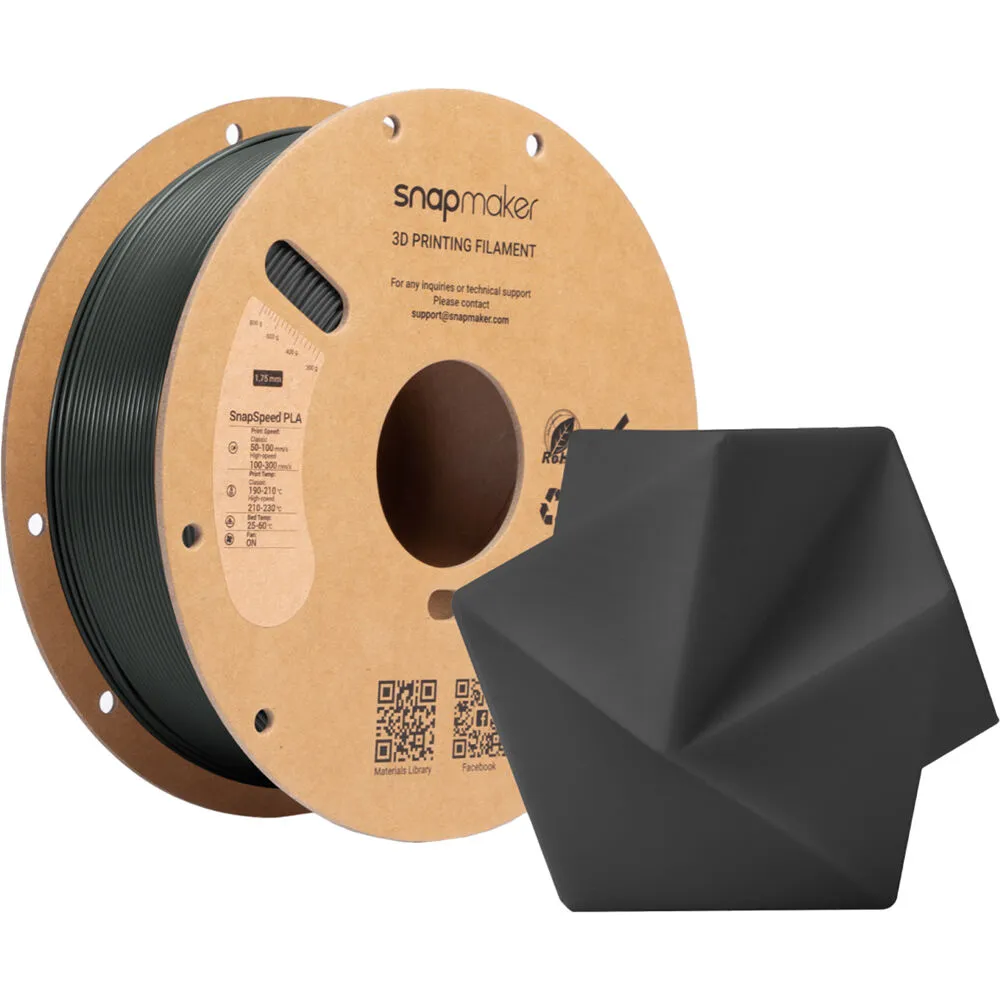 Snapmaker SnapSpeed PLA RFID Filament (1kg, Black)
