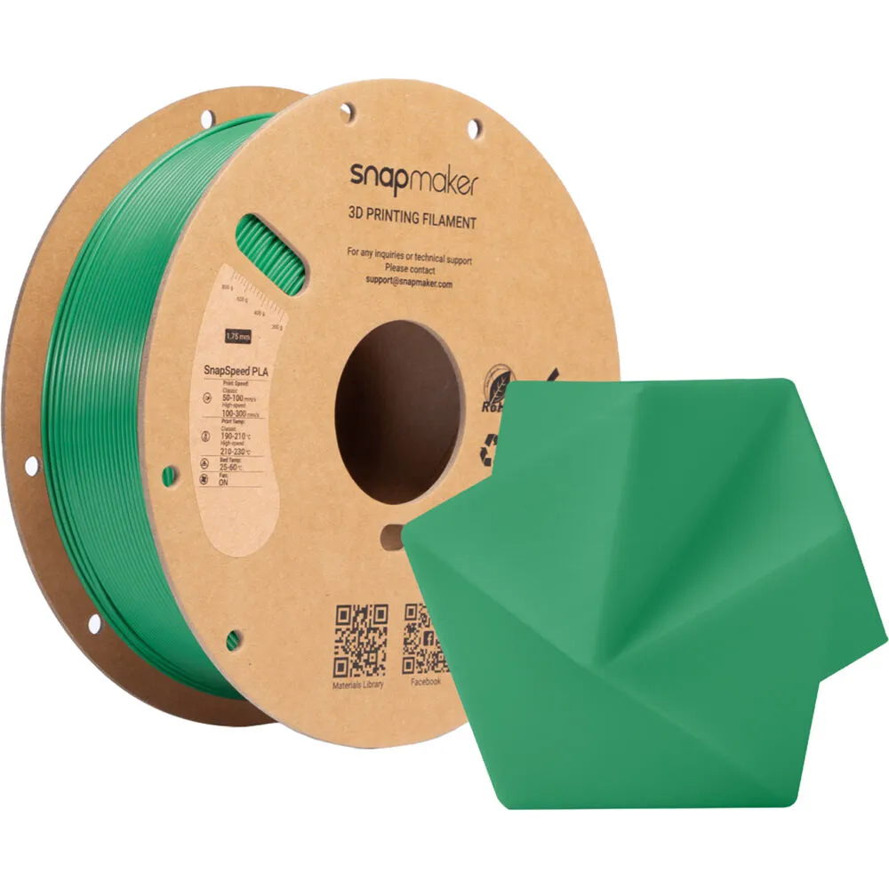 Snapmaker SnapSpeed PLA RFID Filament (1kg, Green)