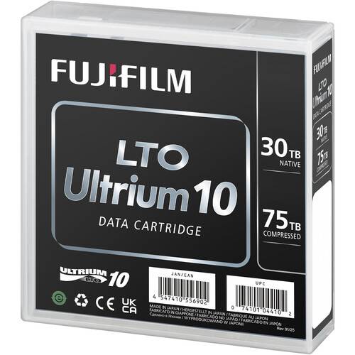 FUJIFILM 30TB LTO Ultrium-10 Barcode Labeled Data Cartridge (20-Tape Library Pack)