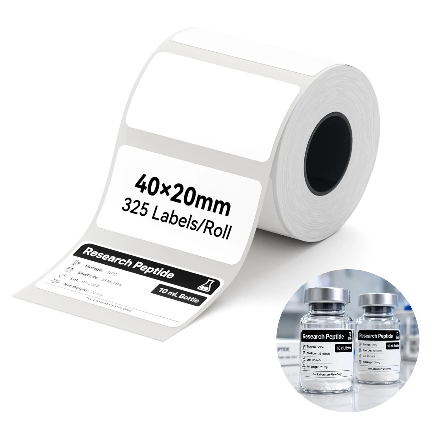 NIIMBOT Thermal Transfer Paper Roll for M-Series Label Printers (325 White 0.79 x 1.57" Labels)
