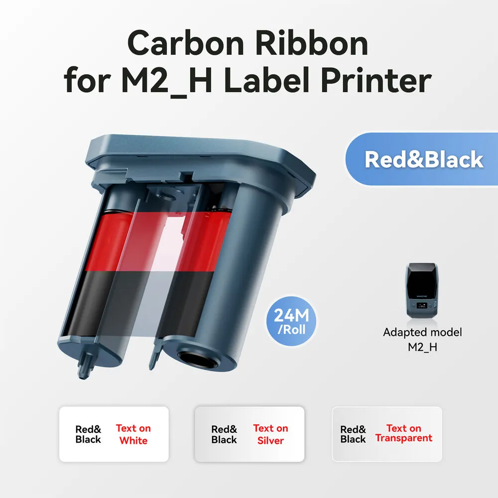 NIIMBOT Carbon Ribbon for M2 Label Printers (Red and Black)