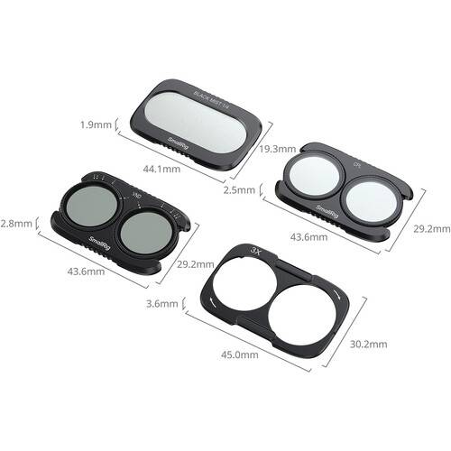 SmallRig VND, Diffusion &amp; CPL Split Filter Kit for DJI Osmo Pocket 4P (1-5 Stops)