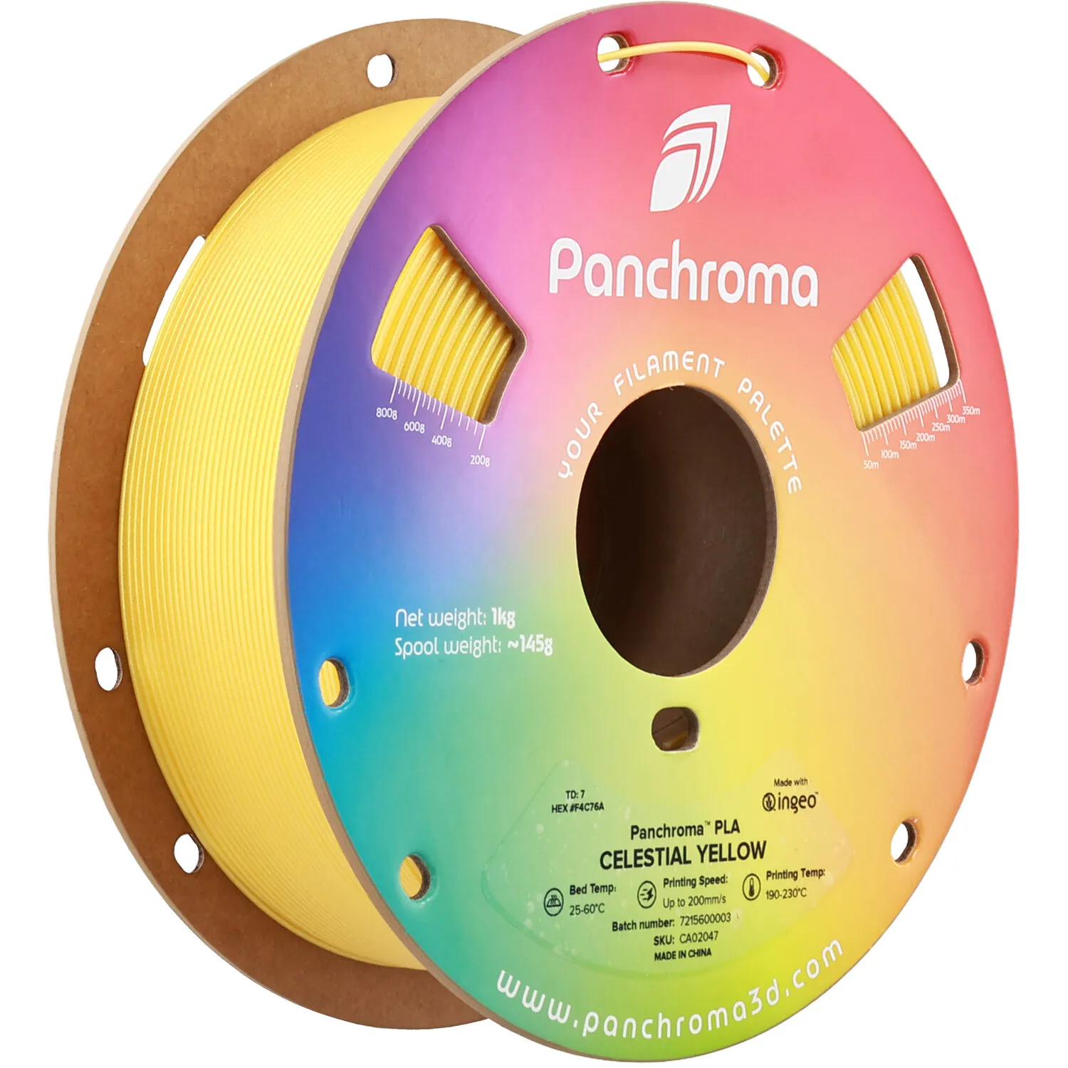 Polymaker Panchroma Celestial PLA Filament (Celestial Yellow, 1kg)