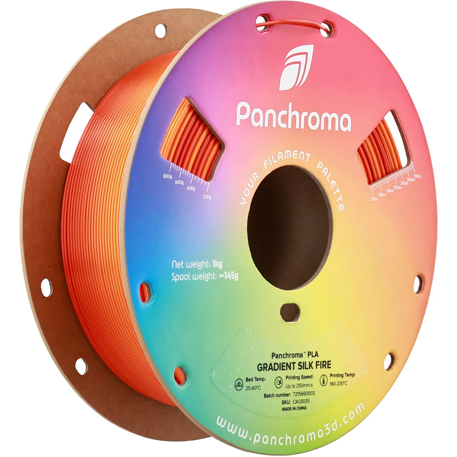 Polymaker Panchroma Gradient Silk PLA Filament (1kg, Fire)