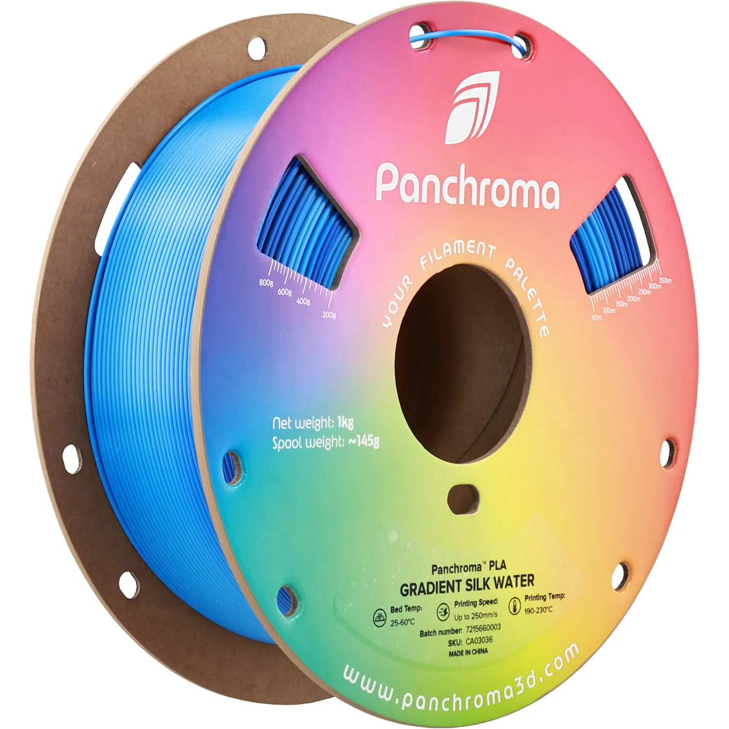 Polymaker Panchroma Gradient Silk PLA Filament (1kg, Water)