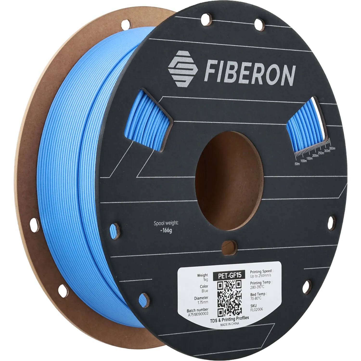 Polymaker Fiberon PET-GF15 Glass Fiber Reinforced PET Filament (Blue, 1kg)