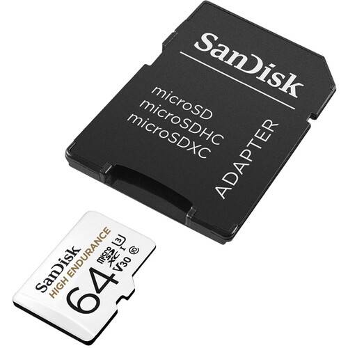 SANDISK 64GB High Endurance UHS-I microSD Memory Card with SD Adapter
