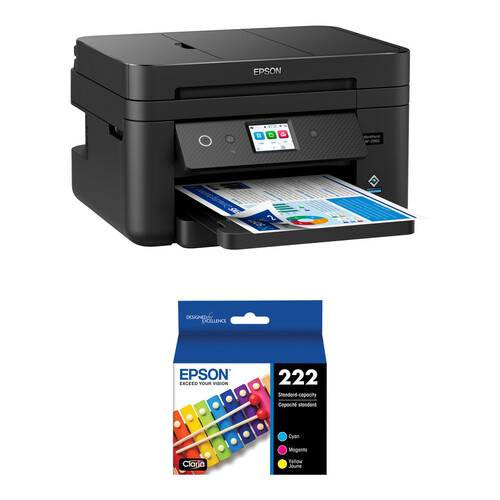 Epson WorkForce WF-2960 Wireless All-in-One Color Inkjet Printer with Claria T222 Ink Cartridges Kit