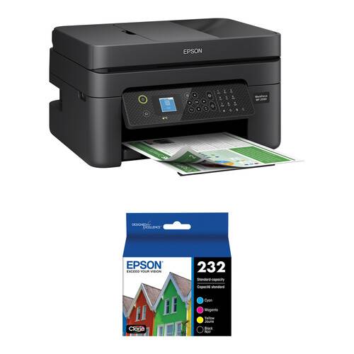 Epson WorkForce WF-2930 Wireless All-in-One Color Inkjet Printer with Full Set of Ink Kit