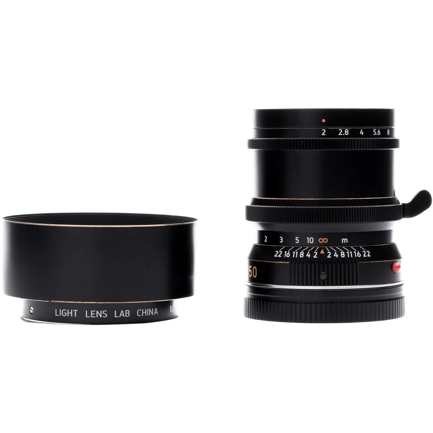 Light Lens Lab 50mm f/2 SP II Lens (Leica M, Black & Brass)