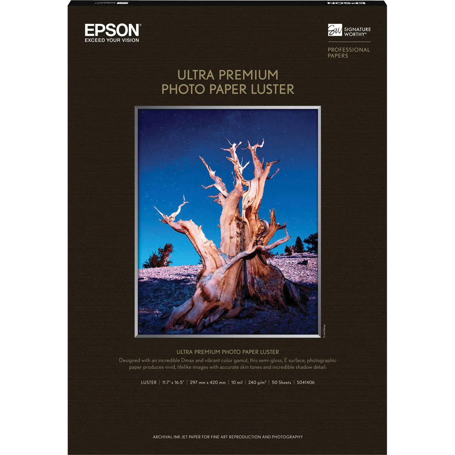Epson Ultra Premium Luster Photo Paper (A3 11.7 x 16.5", 50 Sheets)