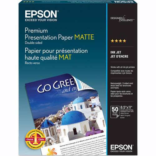 Epson Premium Presentation Paper Matte Double-Sided (8.5 x 11", 50 Sheets)