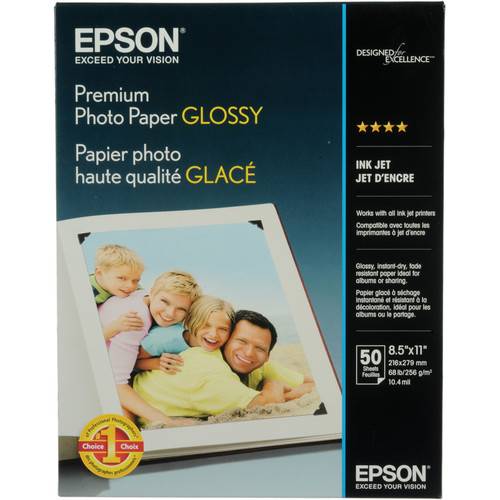 Epson Premium Photo Paper Glossy (8.5 x 11", 50 Sheets)