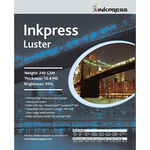 Inkpress Media Luster Paper (11 x 14", 50 Sheets)