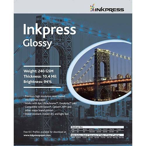 Inkpress Media Glossy Paper (17" x 100' Roll)