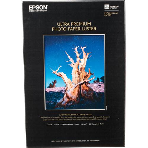 Epson Ultra Premium Luster Photo Paper (13 x 19", 100 Sheets)