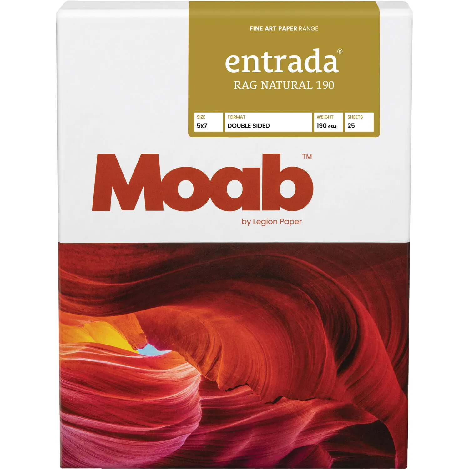 Moab Entrada Rag Natural 190 Paper (5 x 7", 25 Sheets)
