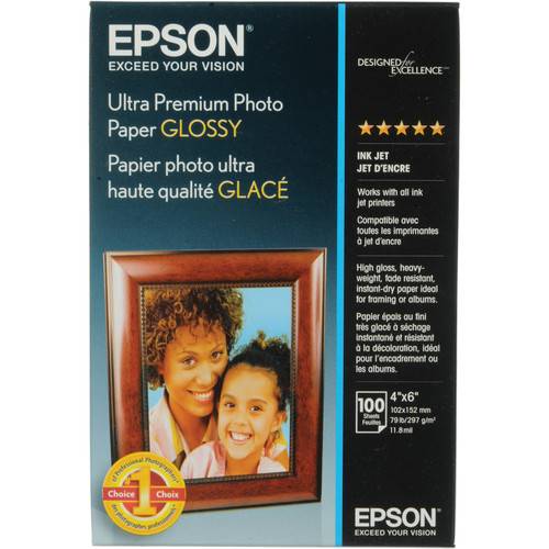 Epson Ultra Premium Photo Paper Glossy (4 x 6", 100 Sheets)