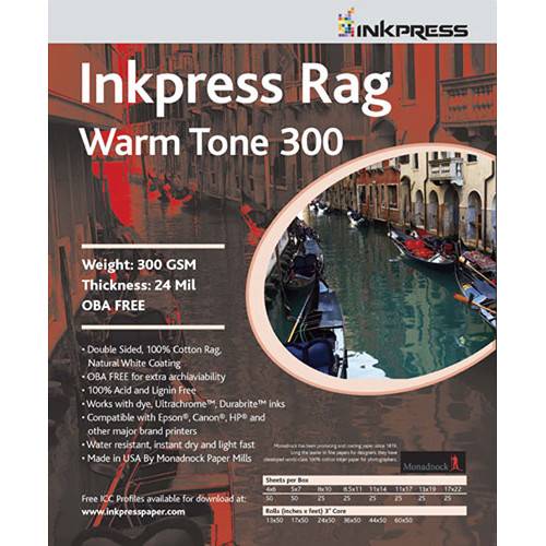 Inkpress Media Rag Warm Tone 300 Paper (17 x 25", 20 Sheets)