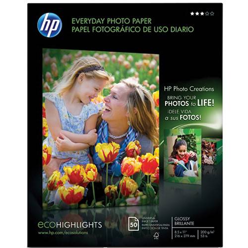 HP Everyday Photo Paper (Glossy, 8.5 x 11", 50 Sheets)