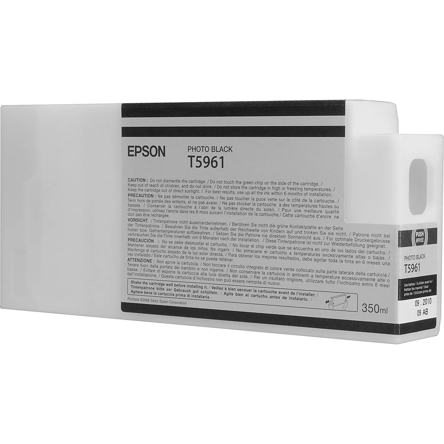 Epson T596100 Photo Black UltraChrome HDR Ink Cartridge for Select Stylus Pro Printers (350 mL)