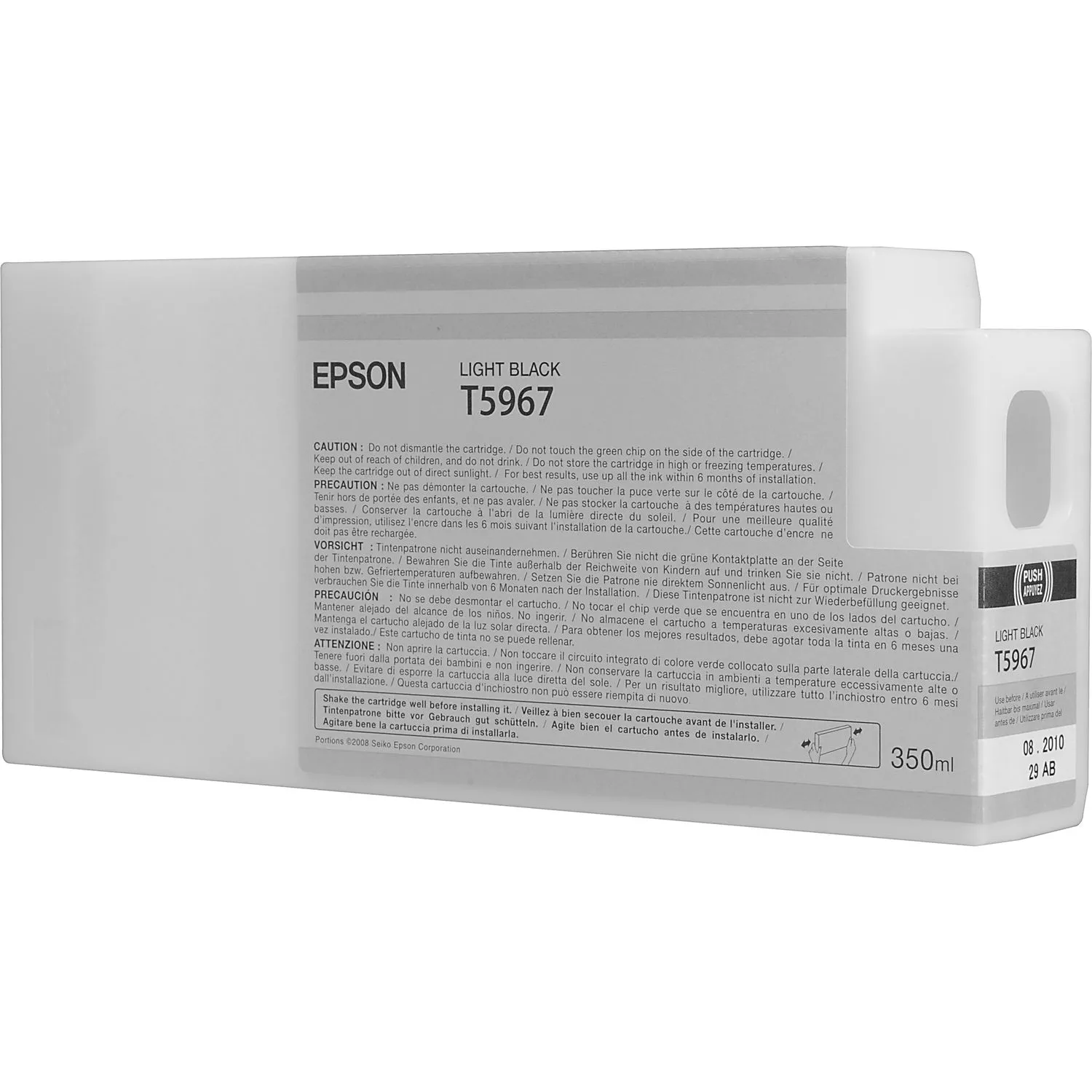 Epson T596700 Light Black UltraChrome HDR Ink Cartridge for Select Stylus Pro Printers (350 mL)