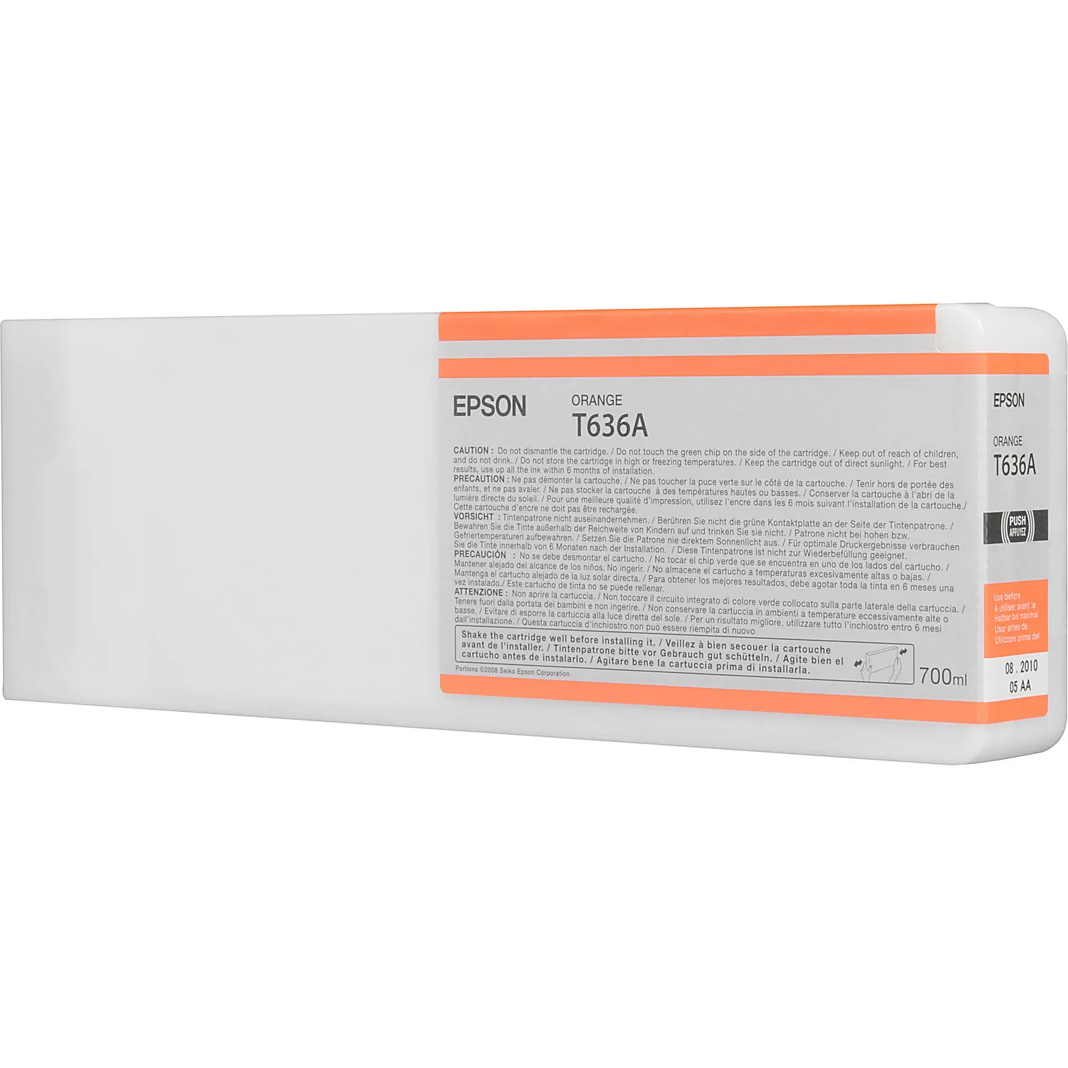 Epson T636A00 Orange UltraChrome HDR Ink Cartridge for Select Stylus Pro Printers (700 mL)