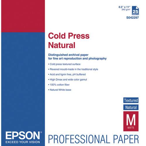 Epson Cold Press Natural Paper (8.5 x 11", 25 Sheets)