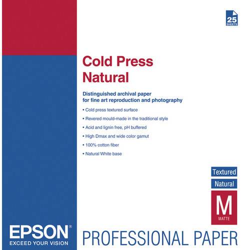 Epson Cold Press Natural Paper (13 x 19", 25 Sheets)