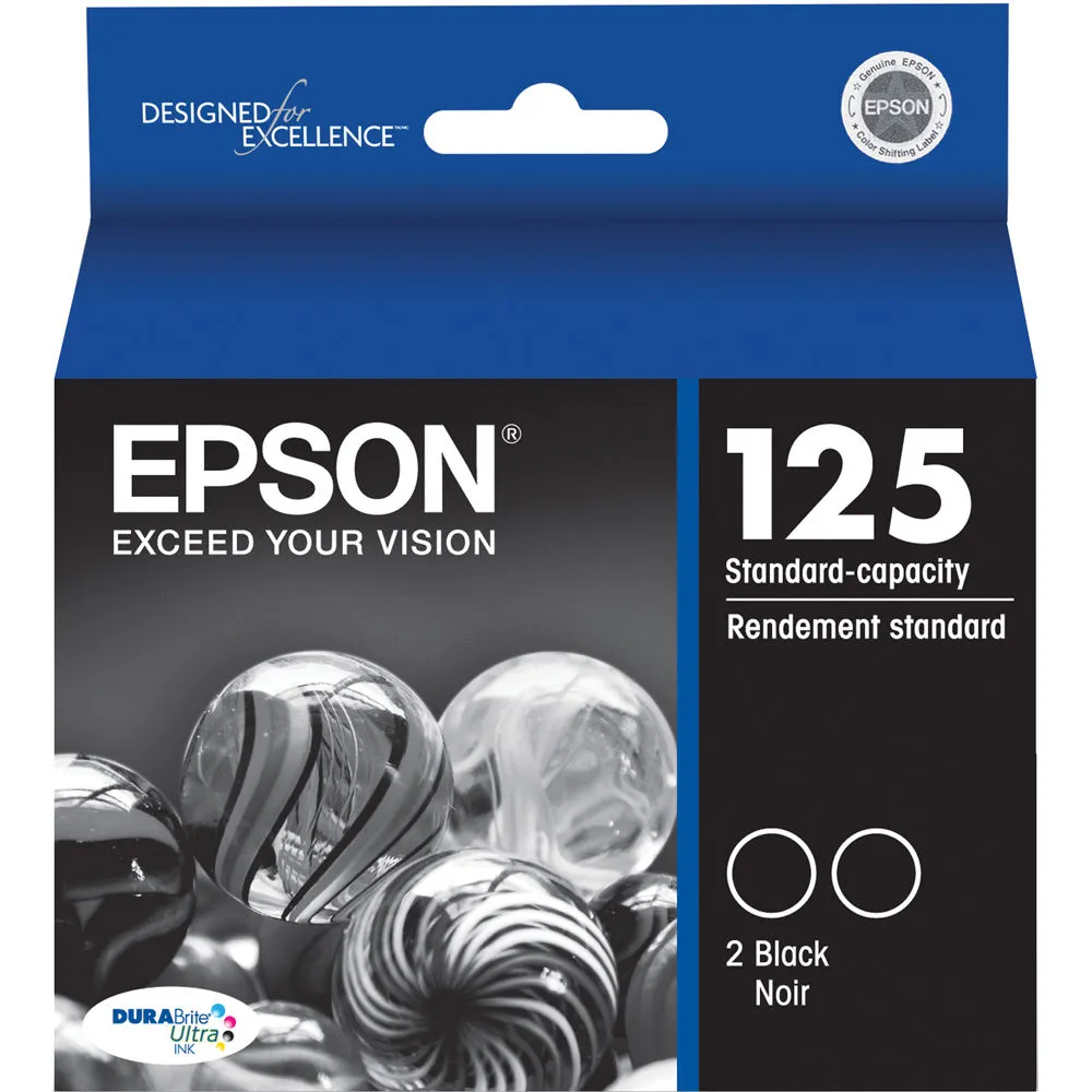 Epson T125120-D2 125 Dual (2) Pack Black Ink Cartridges for Stylus NX125, 127, 420 and Workforce 320 Printers