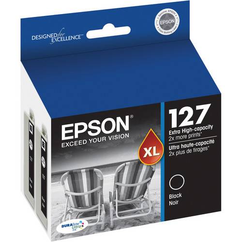 Epson T127120 127 Dual (2) Pack Extra High-Capacity Black Ink Cartridge