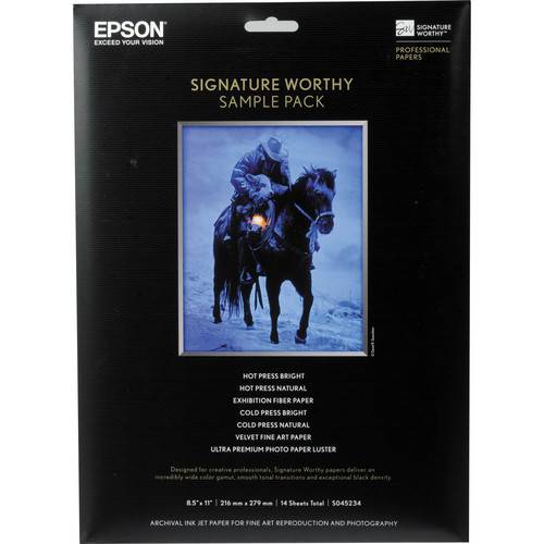Epson Signature Worthy Paper Sample Pack (8.5 x 11")