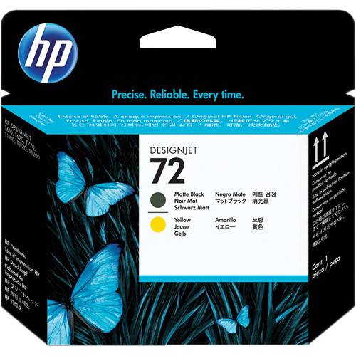 HP 72 Matte Black &amp; Yellow Printhead