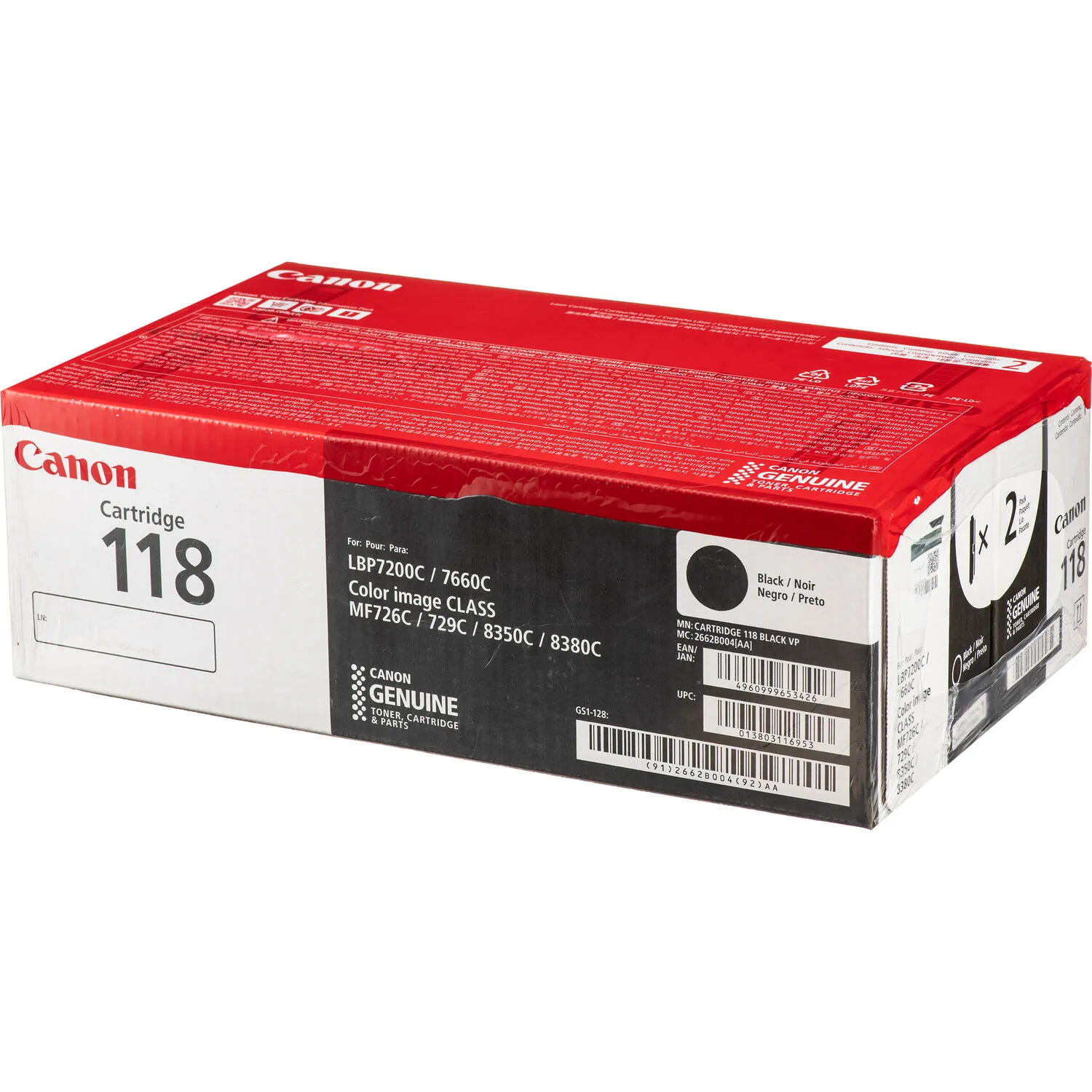 Canon 118 Black Laser Cartridge 2-Pack