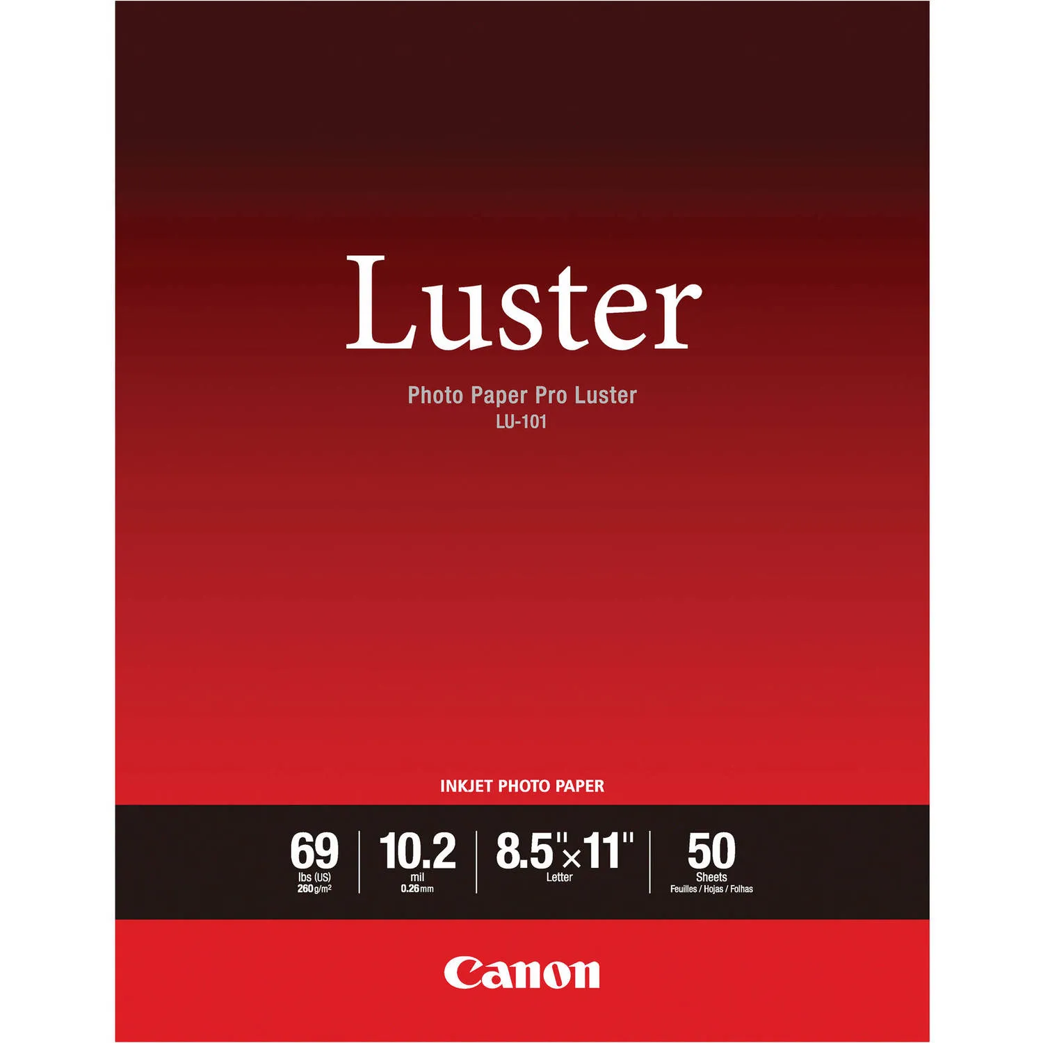 Canon Inkjet Photo Paper Pro Luster (8.5 x 11", 50 Sheets)