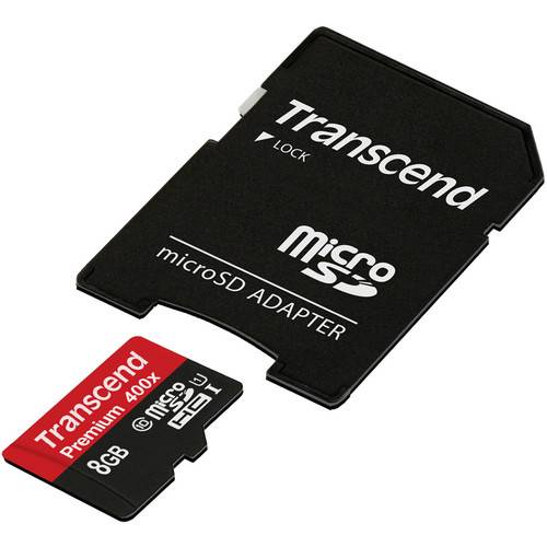 Transcend 8GB Premium microSDHC UHS-I Memory Card with SD Adapter
