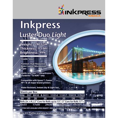 Inkpress Media Luster Duo 300 Paper (4 x 6", 20 Sheets)